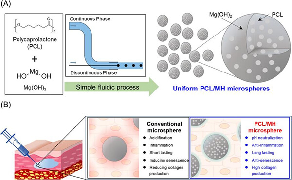 Fabrication of PCL&MH microspheres