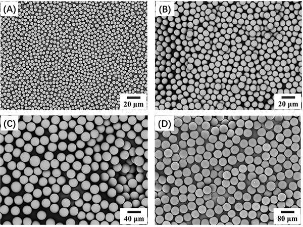 SEM image of polymer microspheres
